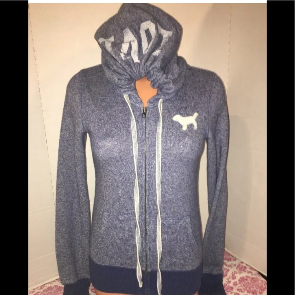Vintage 💙Victoria's Secret PINK Hoodie SweatShirt - Picture 3 of 8
